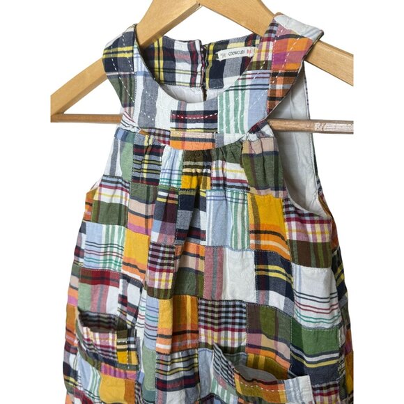 Crewcuts by J. Crew Girls' Patchwork Sleeveless 100% Cotton Dress Sz M 4-5 FLAW - Picture 4 of 15